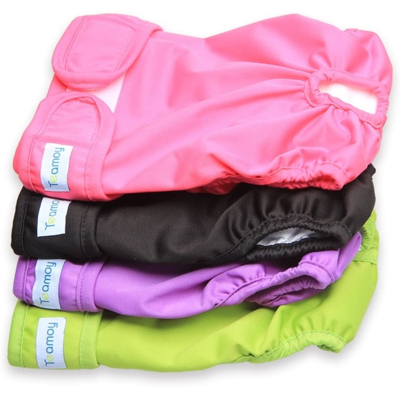 NEW 4PCS Teamoy Dog Diapers Reusable Washable Female Sanitary Dog Pants Size M - Picture 2 of 7